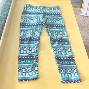 Blue patterned leggings